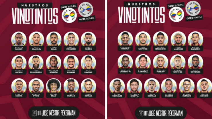 Convocatoria del DT Pekerman para la Vinotinto