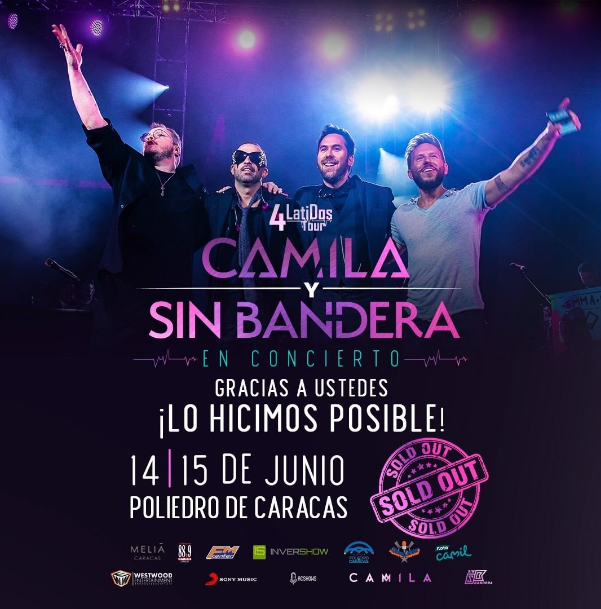 4 latidos tour Camila y Sin Bandera · La Guía de Caracas